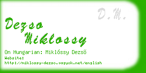 dezso miklossy business card