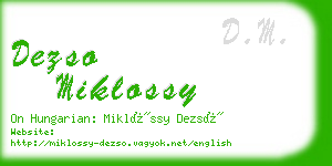 dezso miklossy business card